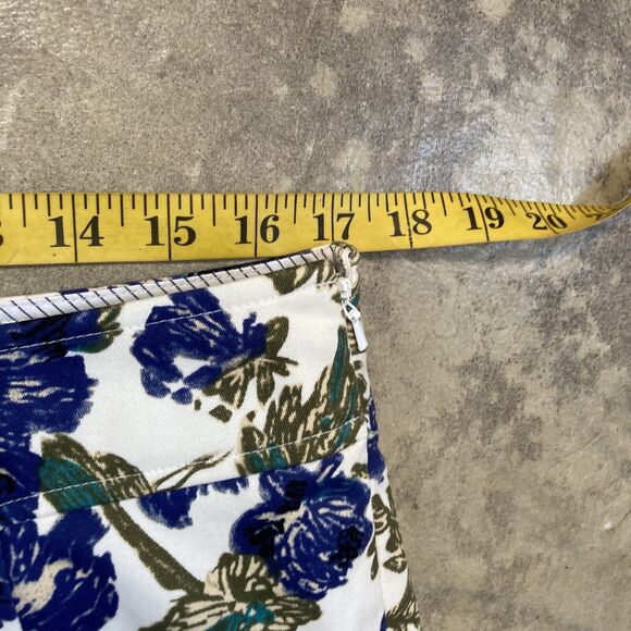 Brooks Brothers Skirt Womens 12 Blue Floral A Line Office Red Fleece - Picture 2 of 12